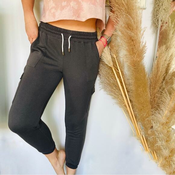 OLD NAVY Grey Gray Sweatpants Sweats Joggers Pants White Tie Waist M Lounge Gym - Picture 1 of 10
